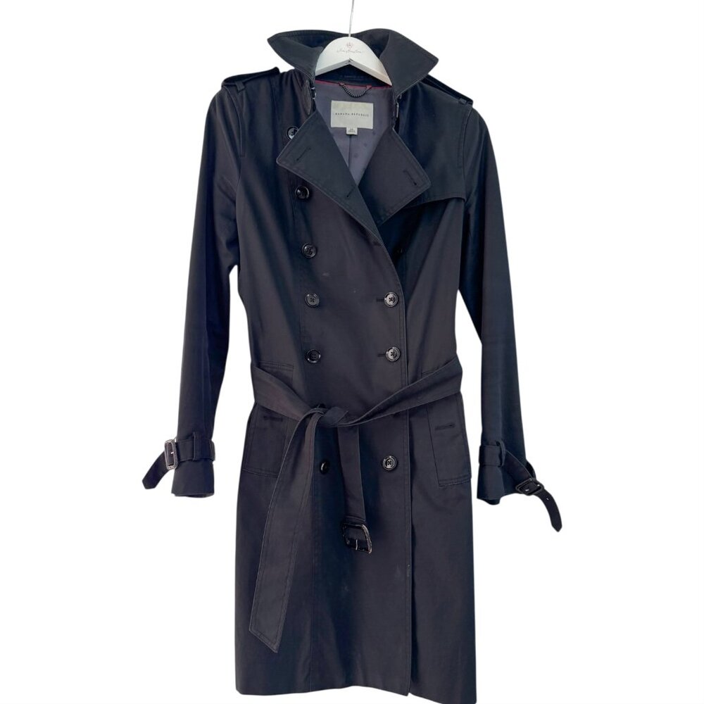 Banana Republic Navy Blue Trench Coat, XS